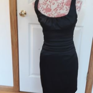 B Darlin sexy little black dress faux satin finish